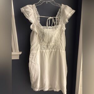 Abercrombie & Fitch White lined cotton dress Medium 100% cotton